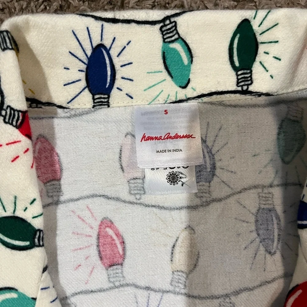 NWOT Hanna Andersson Unisex Bright Bulbs Pajama Set Size Small - Picture 5 of 11